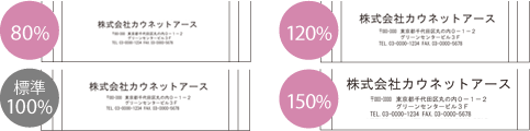 定形外封筒の文字サイズ縮小・拡大