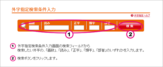 外字の検索方法